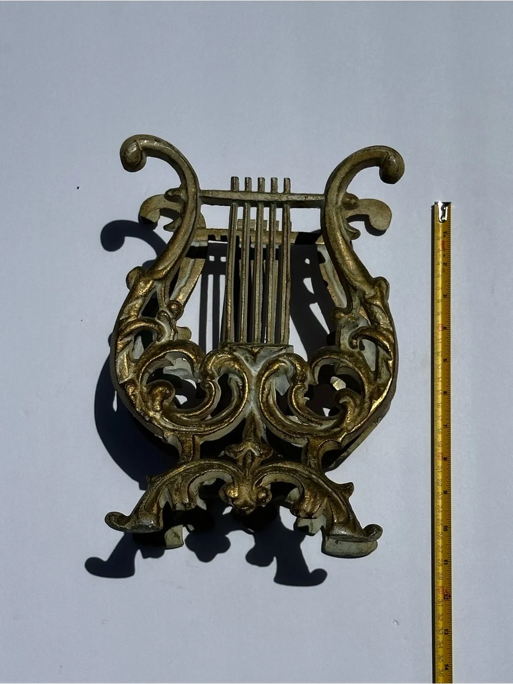 Ornate Gold Lyre Magazine/Book holder